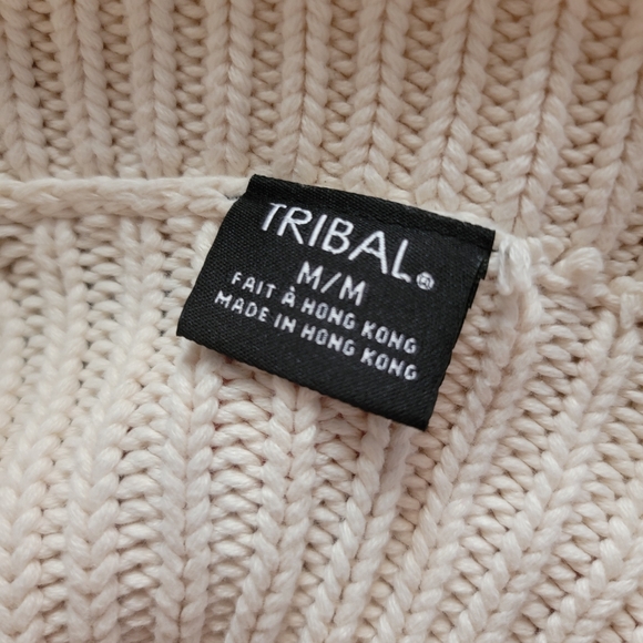 100% Cotton Heavy Knit Sweater Jacket | Cardigan | Ivory Colored | Bell Sleeves - Picture 11 of 11